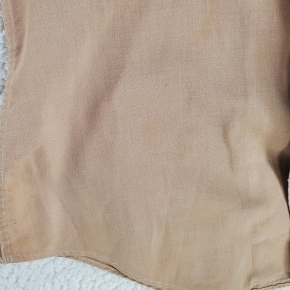 Flying Cross Shirt Safari Garage Khaki Brown Button Up Womens 9 Vtg Wash ‘em Ups - Picture 8 of 9